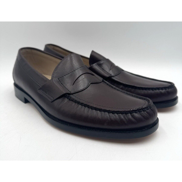 NEW SAS PENNY 40 Men's Slip On Dress Shoe Brown Leather US Size 11 Narrow NIB - Picture 1 of 11